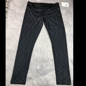 Jockey Space Dye Ankle Legging Black Striped Large